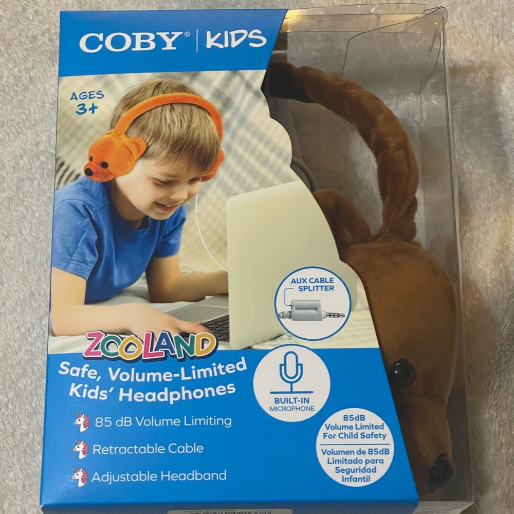 Coby Kids Zooland 85 db volume limiting bear headphones 🎧